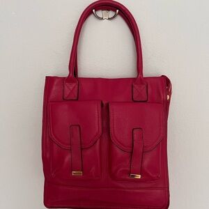 Chic Red Urban genuine Leather Shoulder Bag
